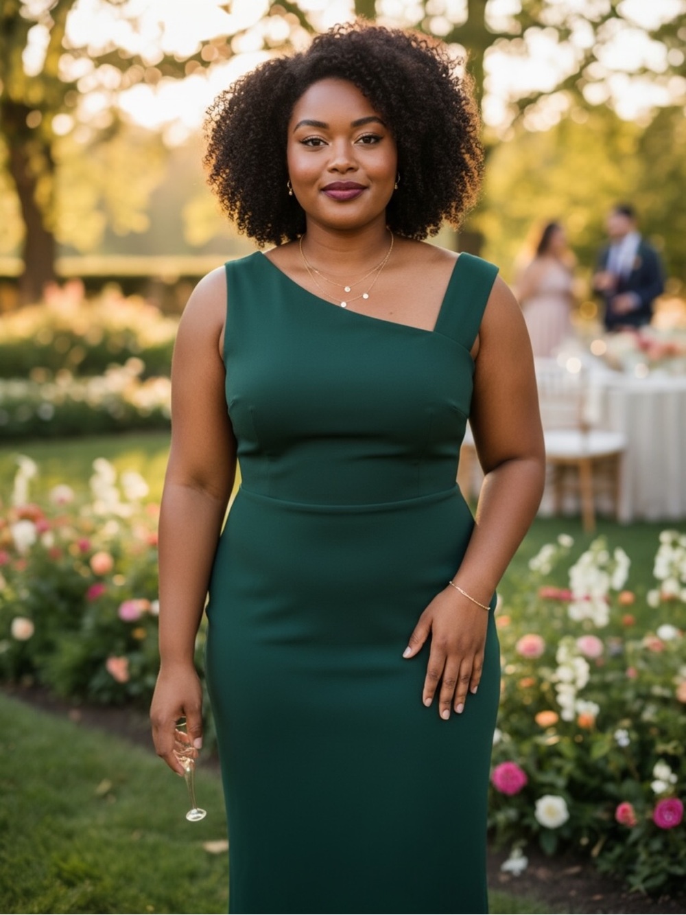 Elegant One-Shoulder Emerald Green Maxi Dress